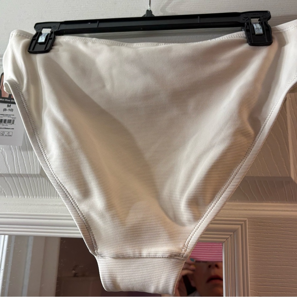 White Ribbed Bikini Bottom NWT - Picture 3 of 4